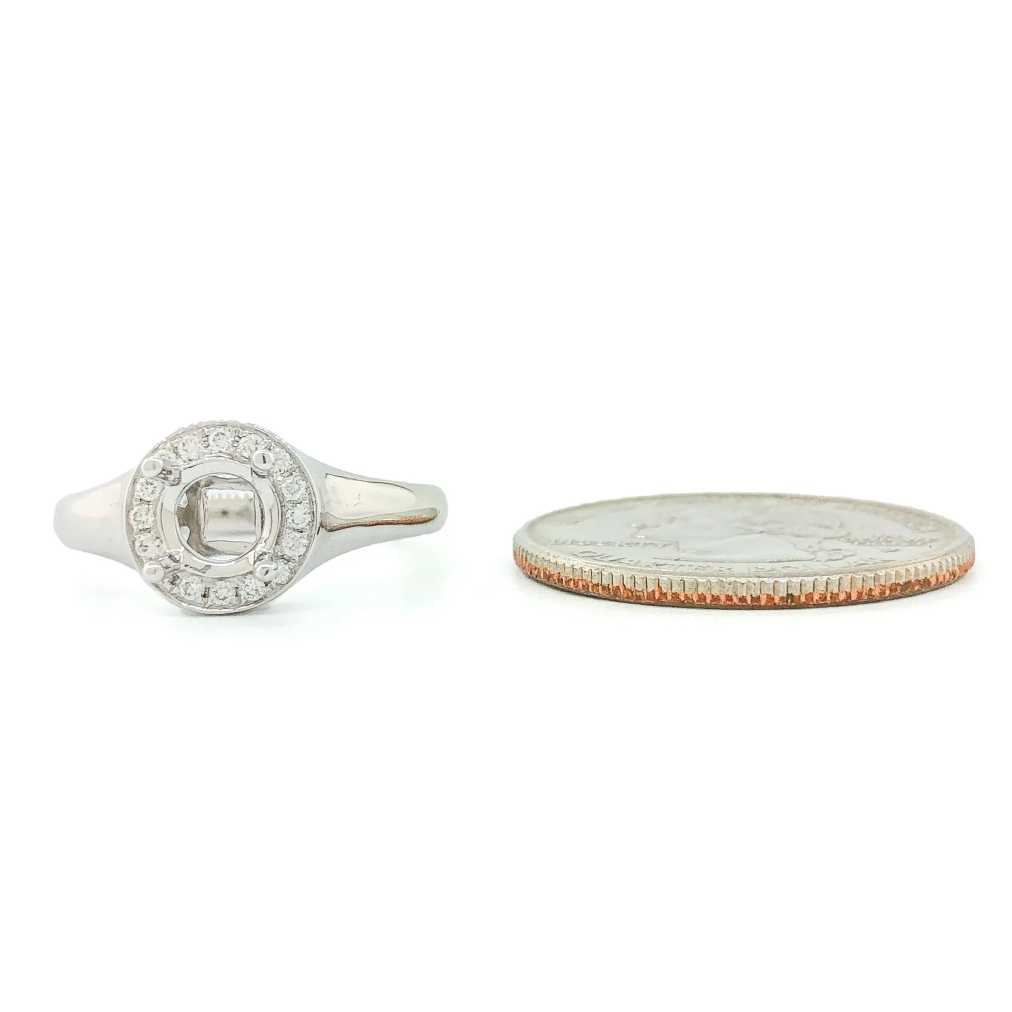 14K W Gold 0.15cttw H/SI1 Diamond Mounting