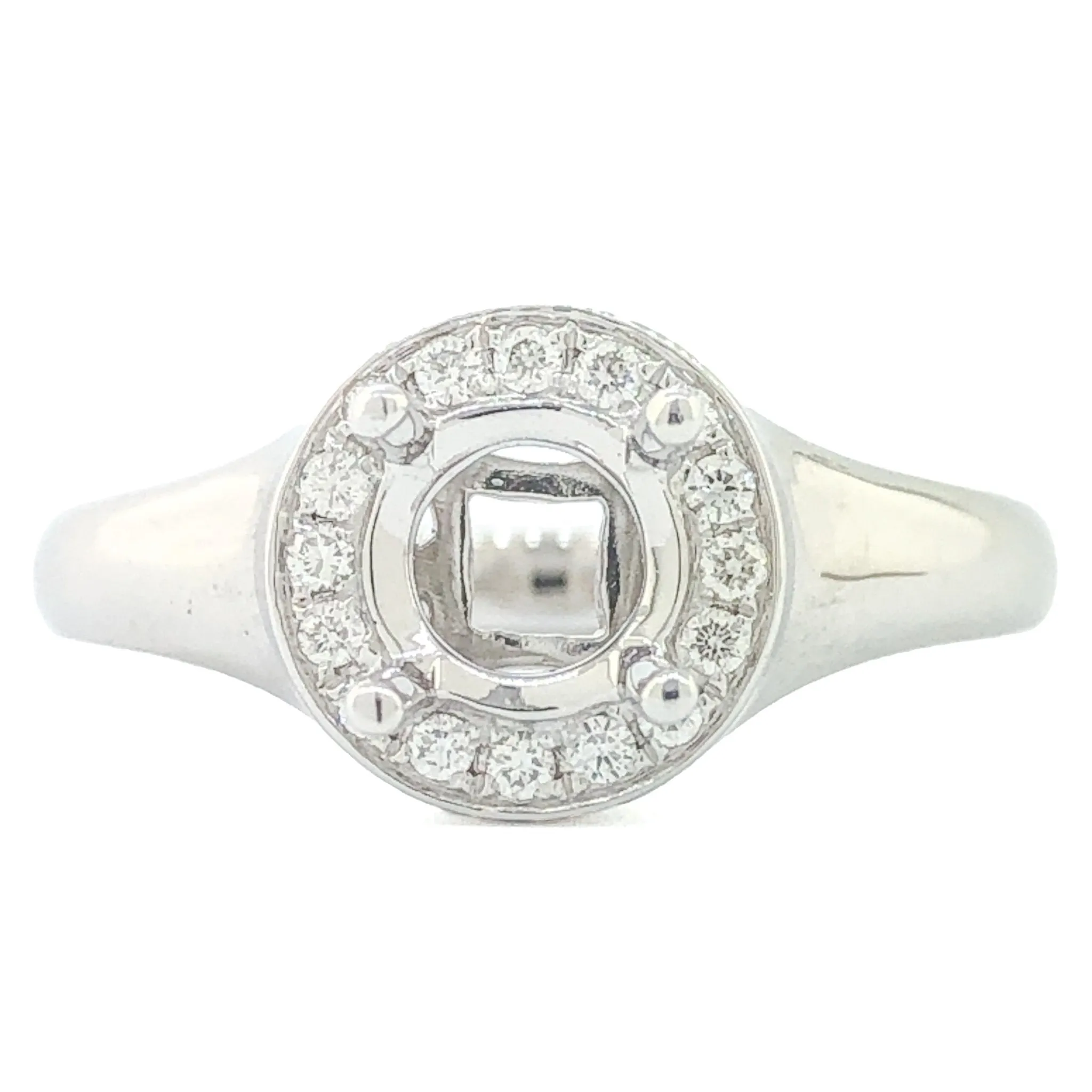 14K W Gold 0.15cttw H/SI1 Diamond Mounting