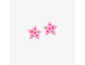 925 Sterling Silver Star Fish Fun(Light Pink) Earrings <br> Pop Art Silver Collection