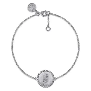 925 Sterling Sliver Diamond Bujukan Initial J Bracelet