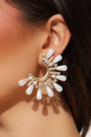 A Golden Light Earrings - White/Gold