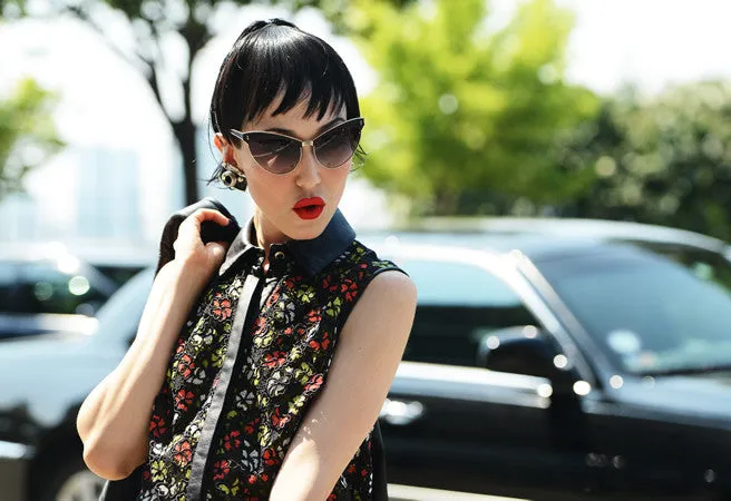 Agent Provocateur by Linda Farrow - Gold and Black Cat Eye Sunglasses