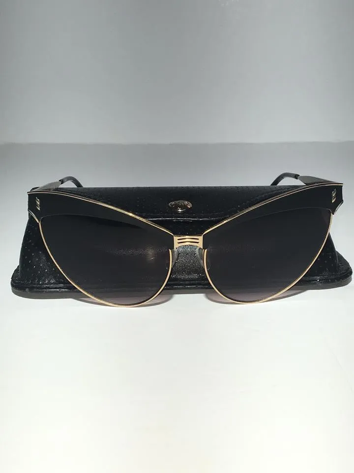 Agent Provocateur by Linda Farrow - Gold and Black Cat Eye Sunglasses