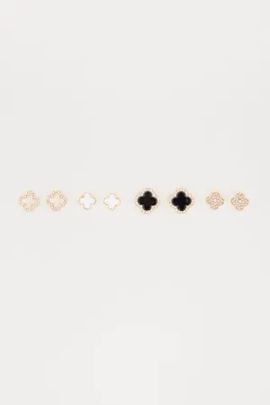 Alix 4 Piece Earring Set - Gold/combo