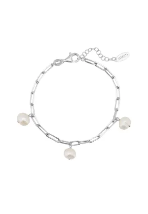 Amelia Three Pearl Bracelet Silver