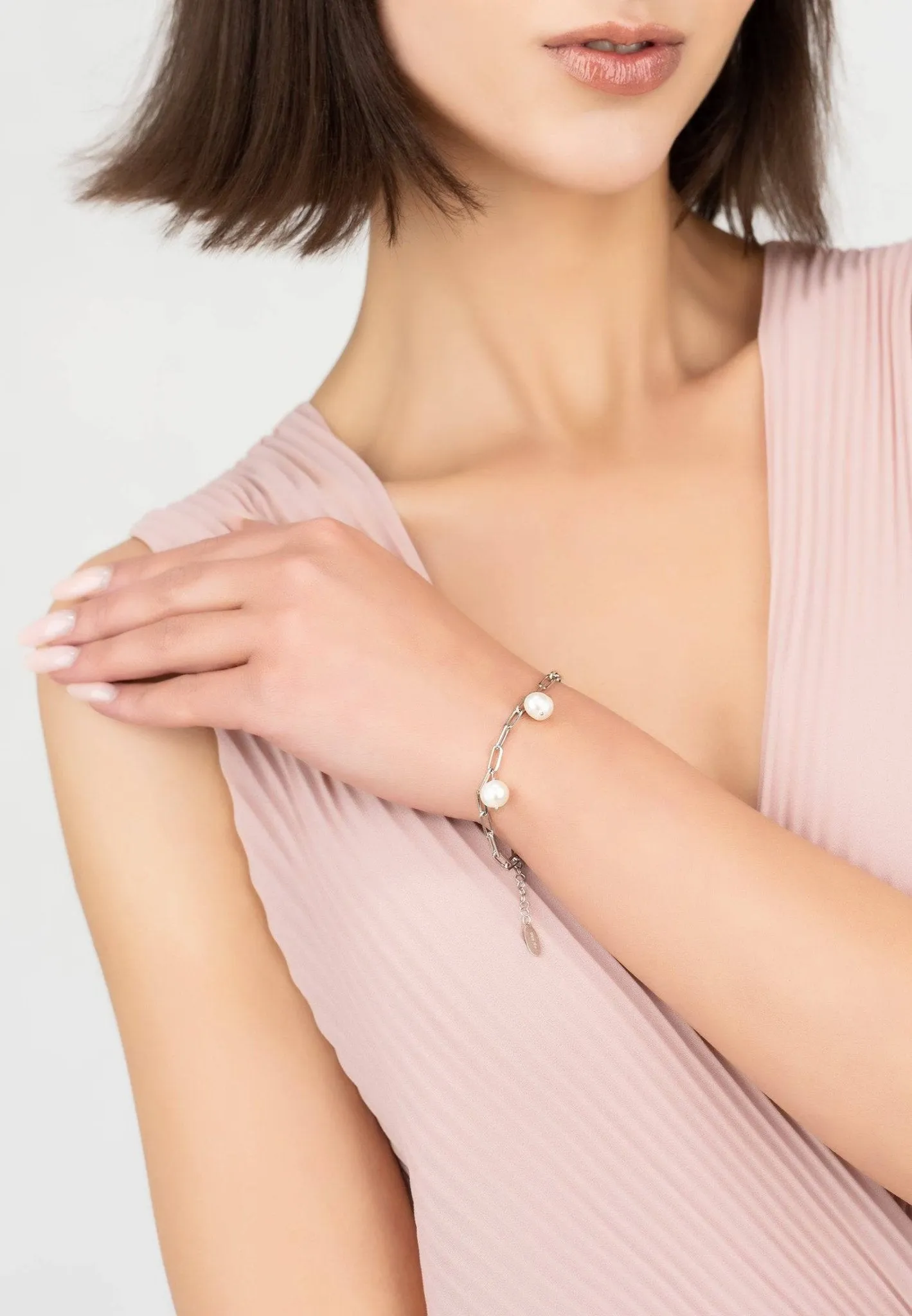 Amelia Three Pearl Bracelet Silver