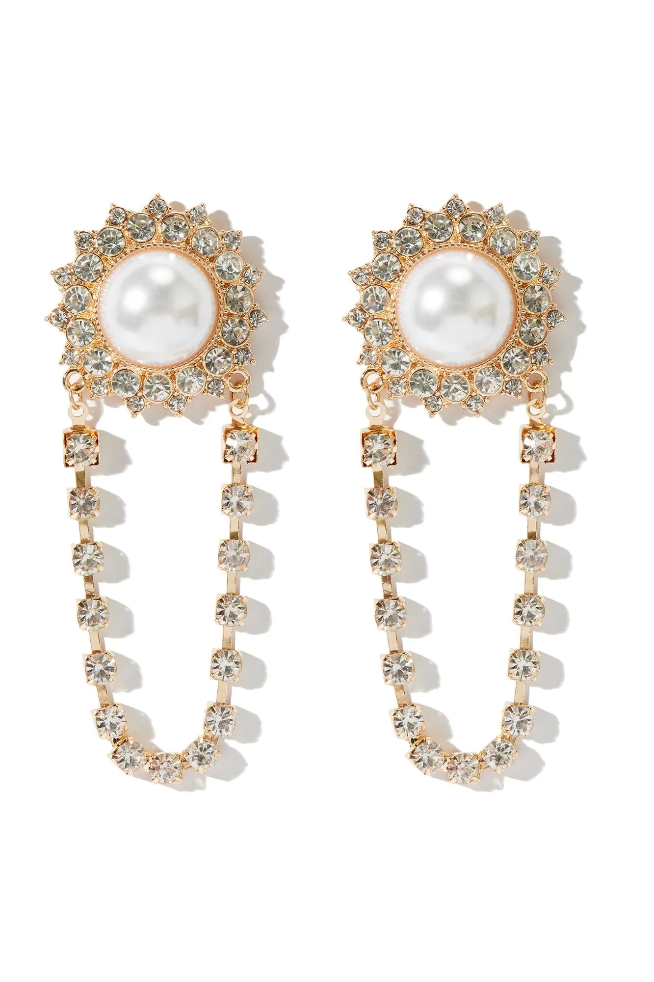 Anisa Rhinestone Earrings - Gold