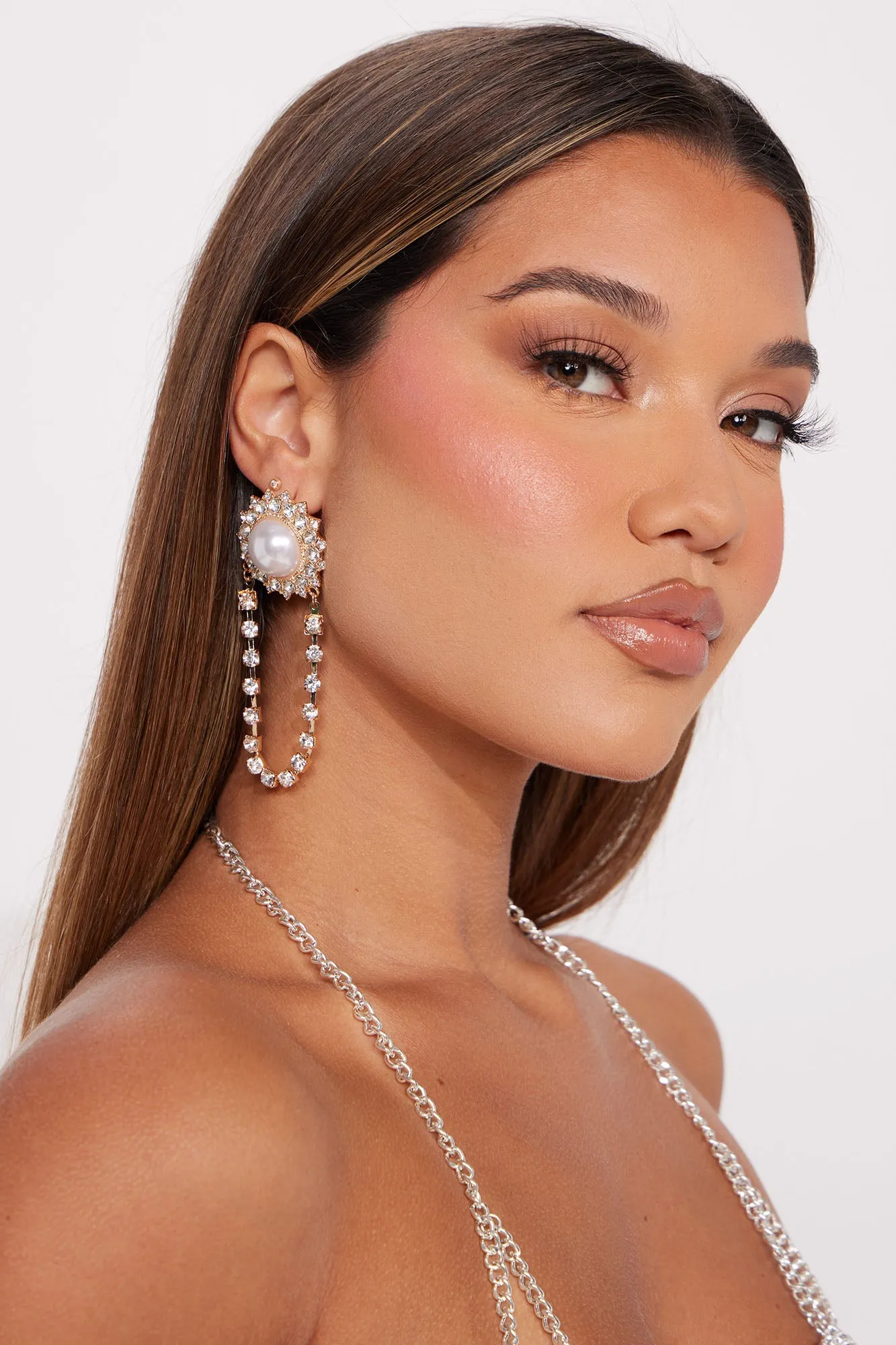 Anisa Rhinestone Earrings - Gold