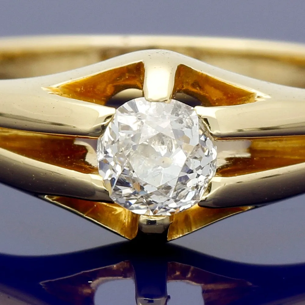 Antique 18ct Yellow Gold Old Cut Diamond Ring