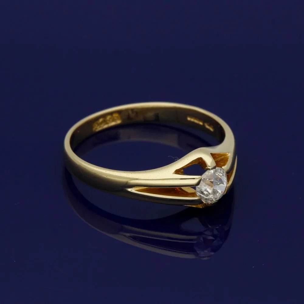 Antique 18ct Yellow Gold Old Cut Diamond Ring