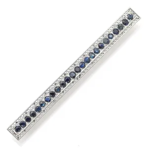 Antique Art Deco Platinum Sapphire Bar Brooch Pin