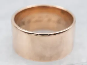 Antique Rose Gold Wide Wedding Band