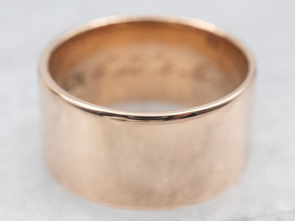 Antique Rose Gold Wide Wedding Band