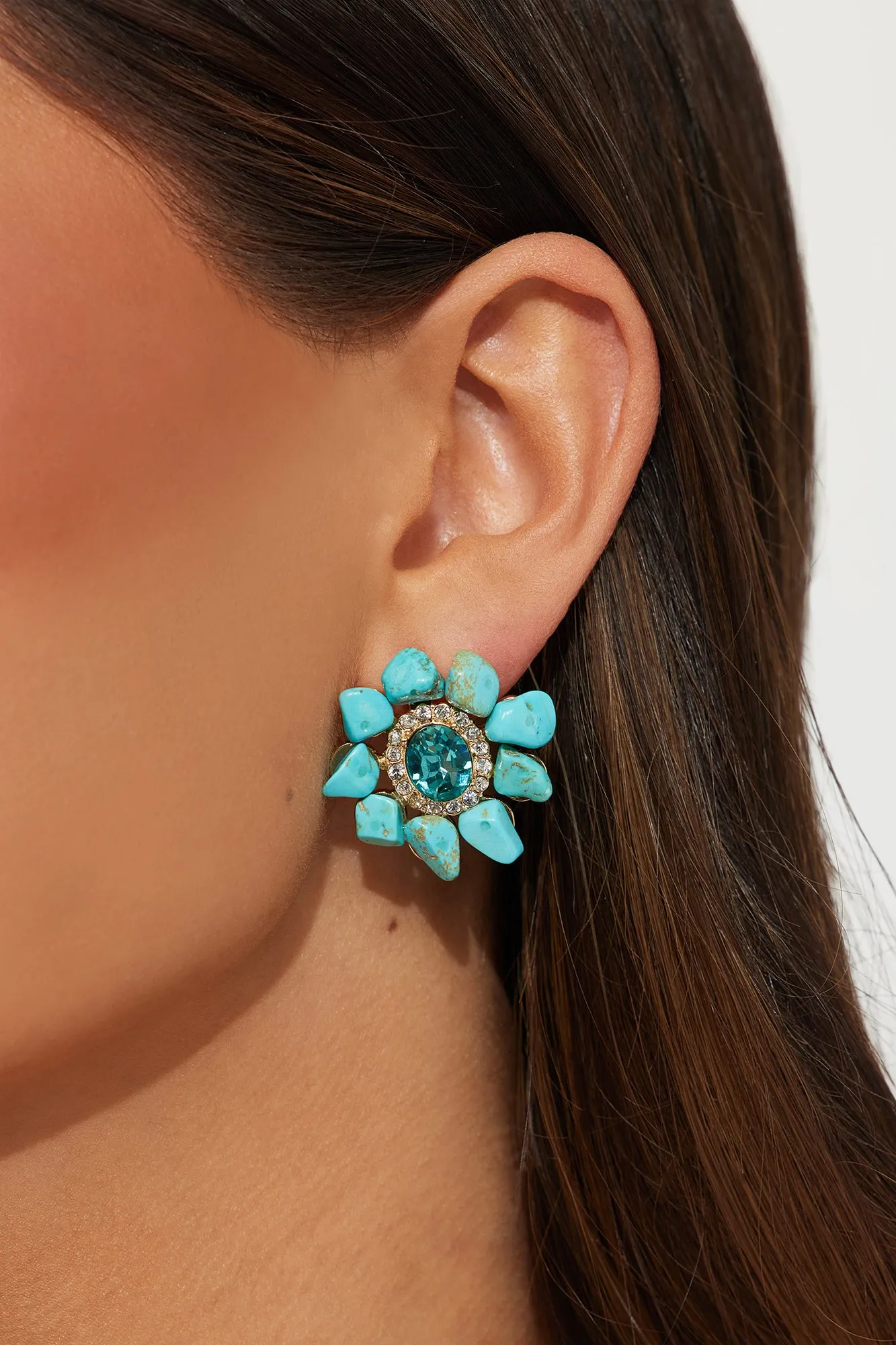 Ariana Stud Earrings - Blue