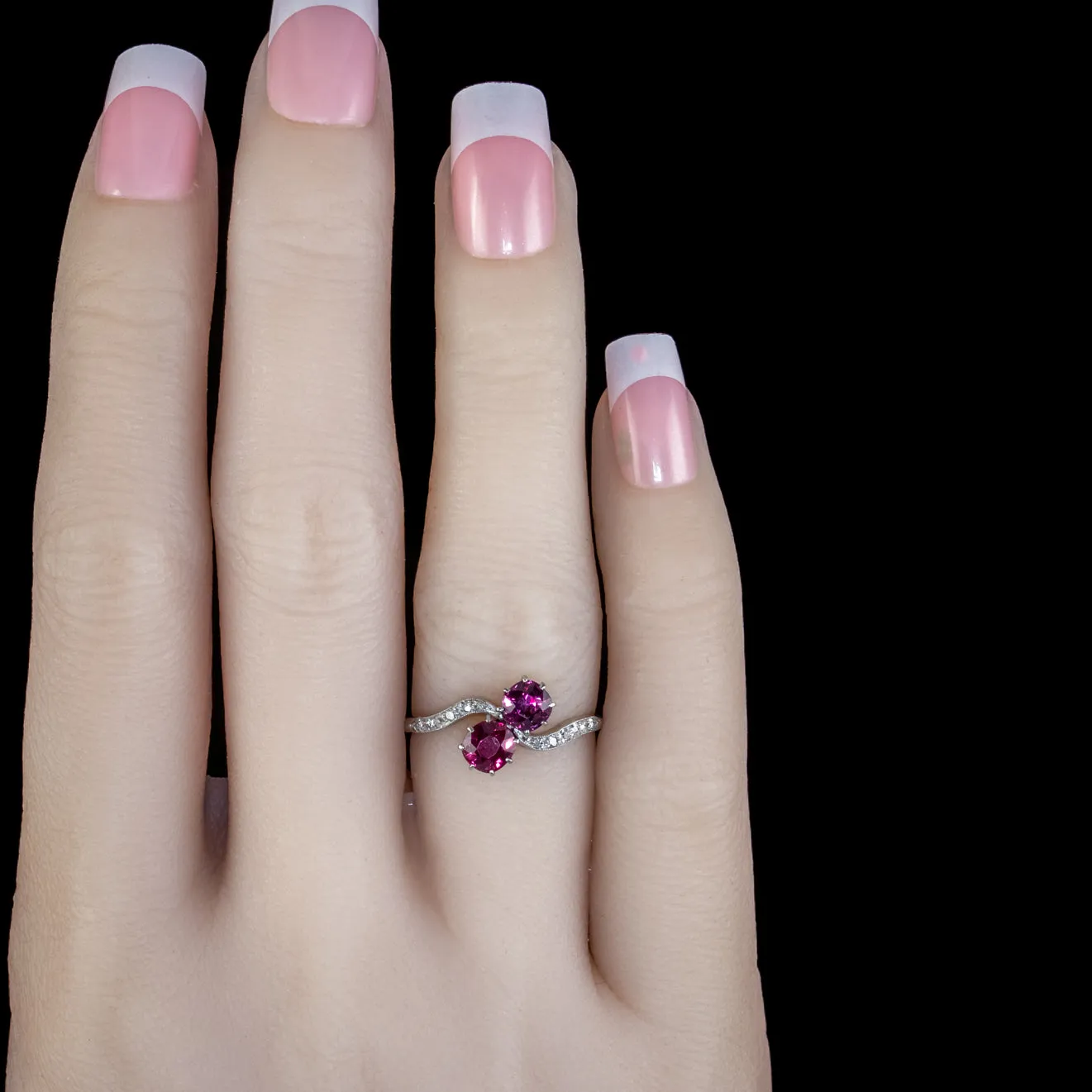 Art Deco Ruby Diamond Twist Ring 18ct Gold 1.20ct Natural Rubies Circa 1920 Cert