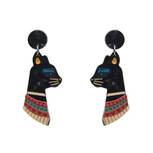 Bastet the Protector Drop Earrings