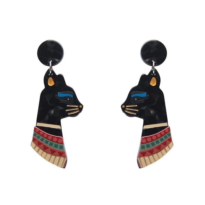 Bastet the Protector Drop Earrings