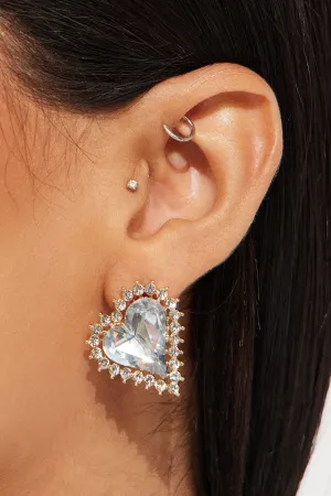 Beauty Hearts Earrings - Gold/Clear
