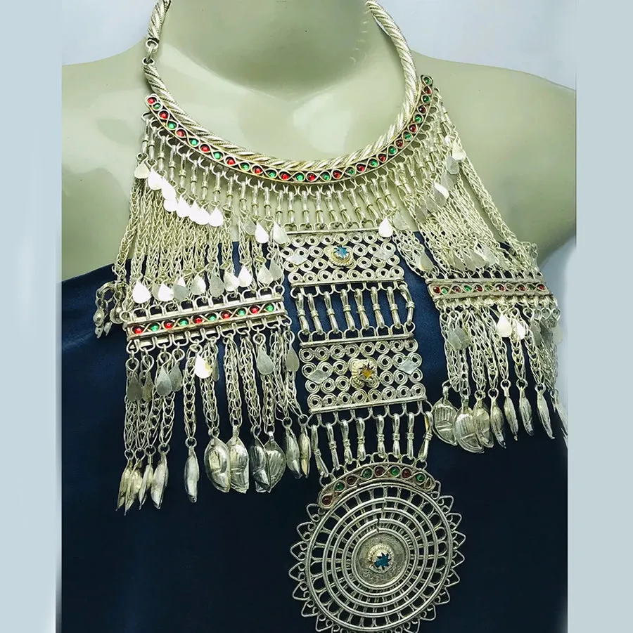 Boho-Chic Vintage Tribal Oversized Choker Necklace