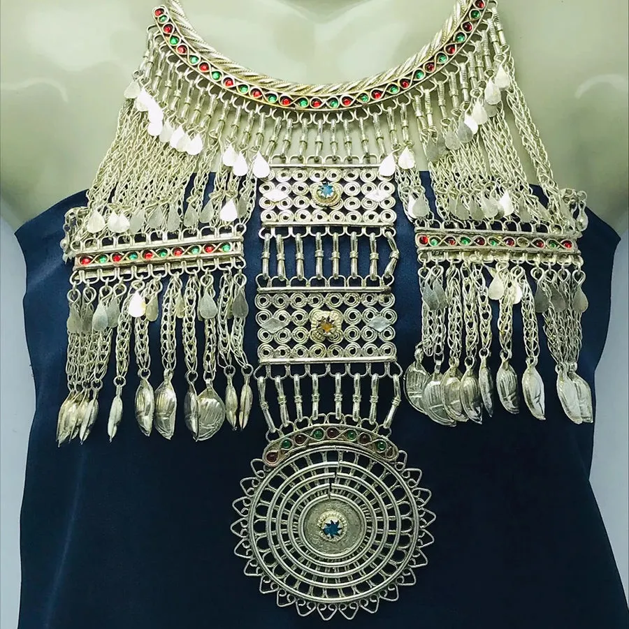 Boho-Chic Vintage Tribal Oversized Choker Necklace