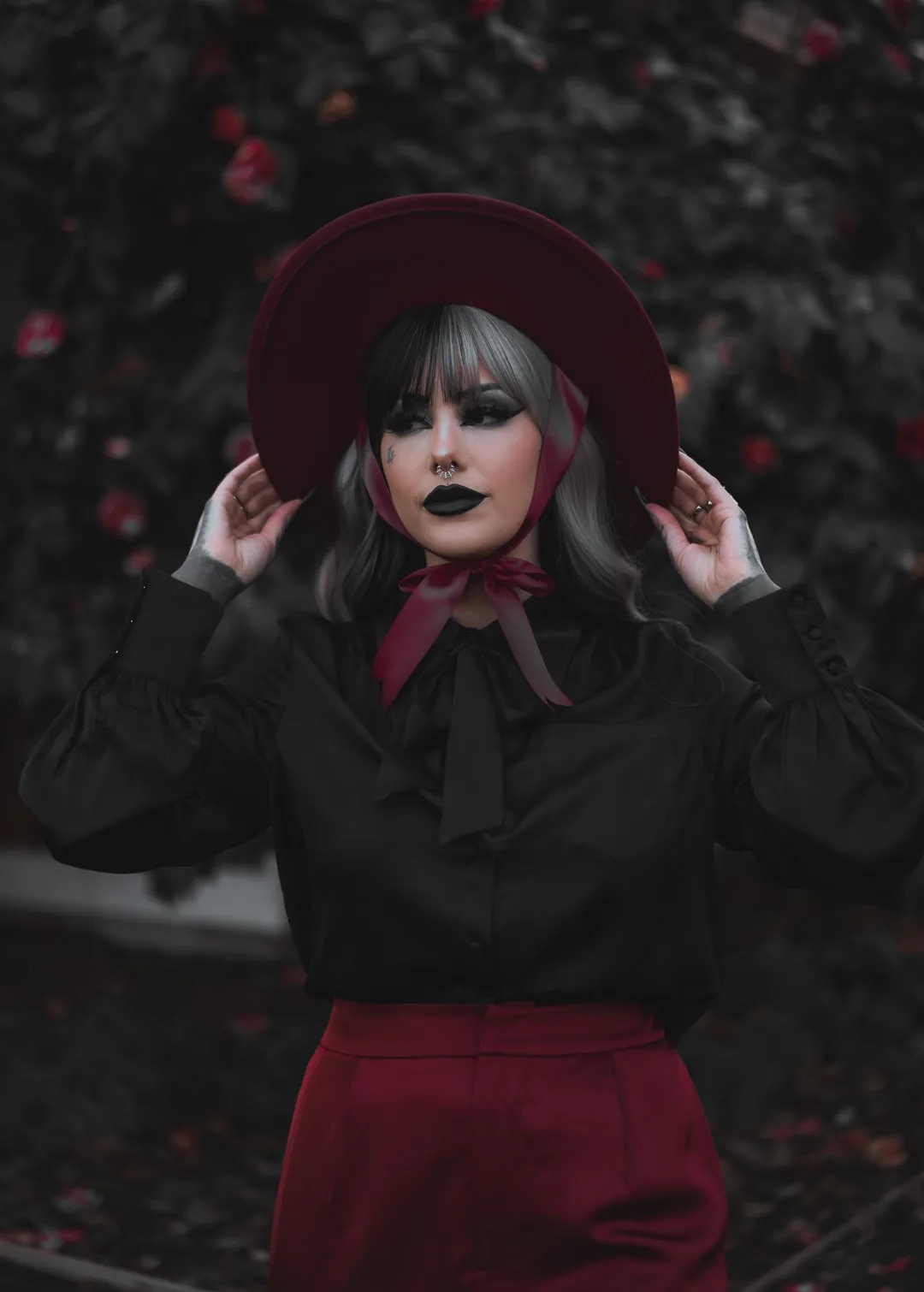 Burgundy | Lively Ghosts Veiled Hat