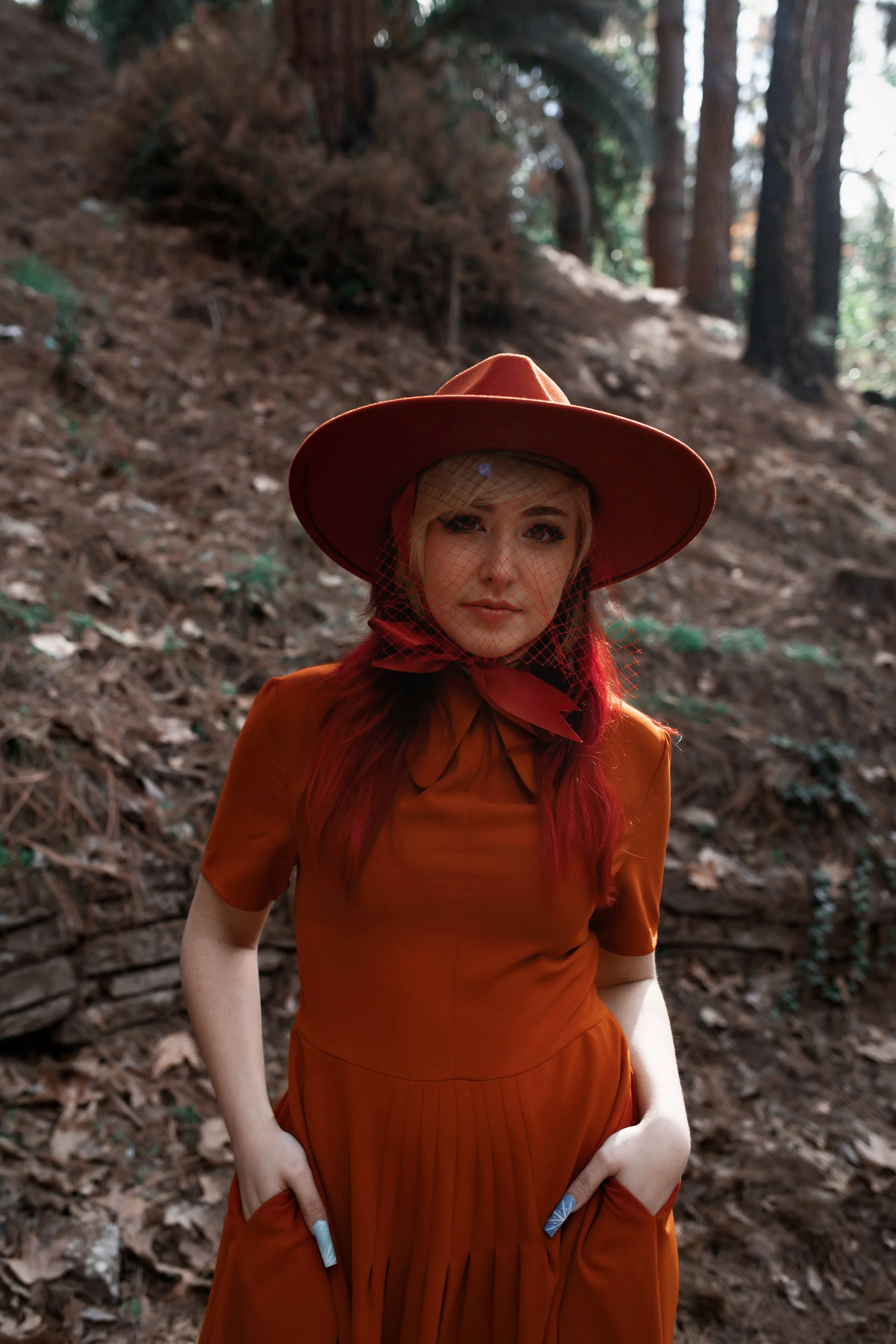 Burnt Orange | Lively Ghosts Veiled Hat