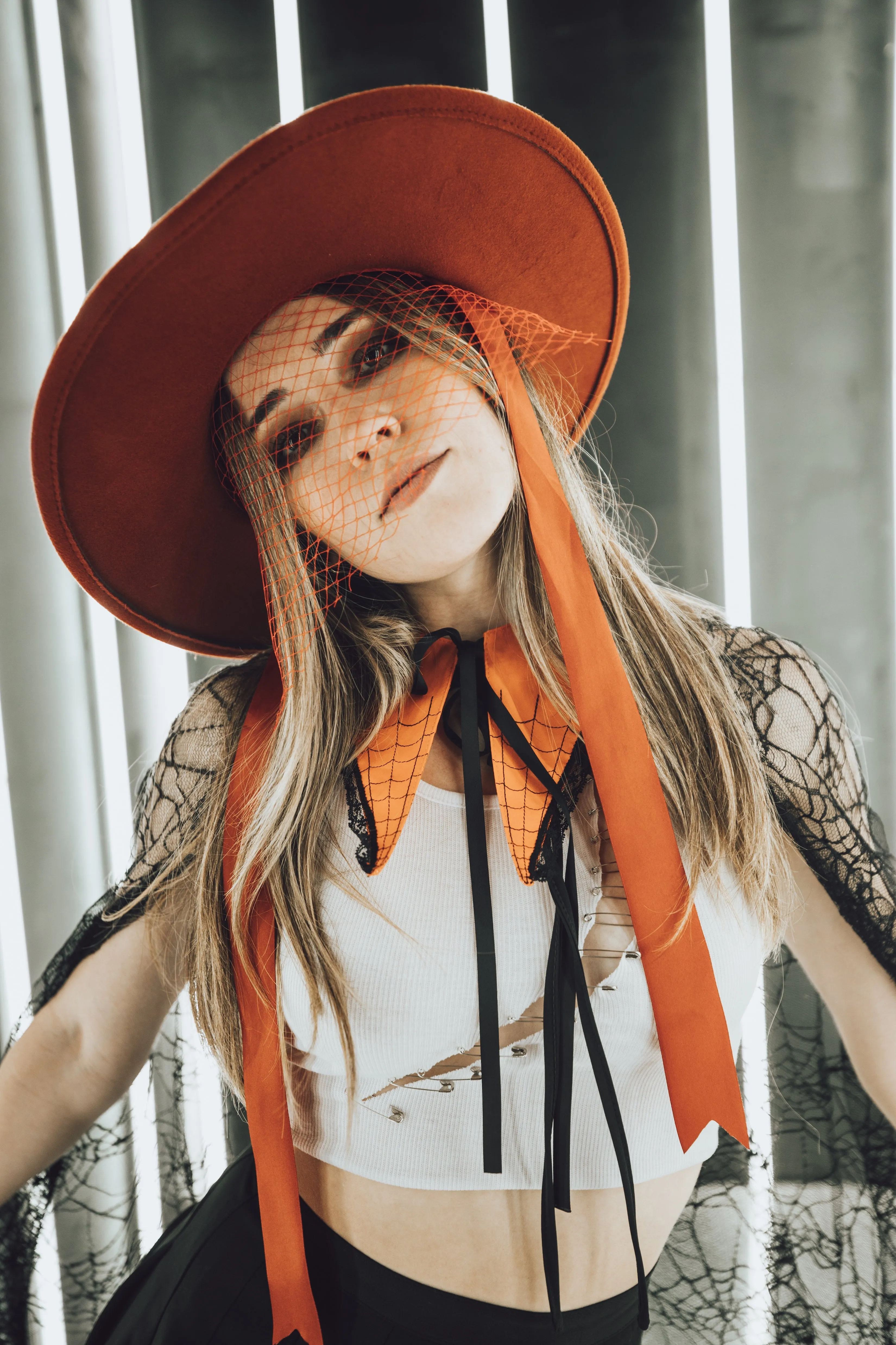 Burnt Orange | Lively Ghosts Veiled Hat