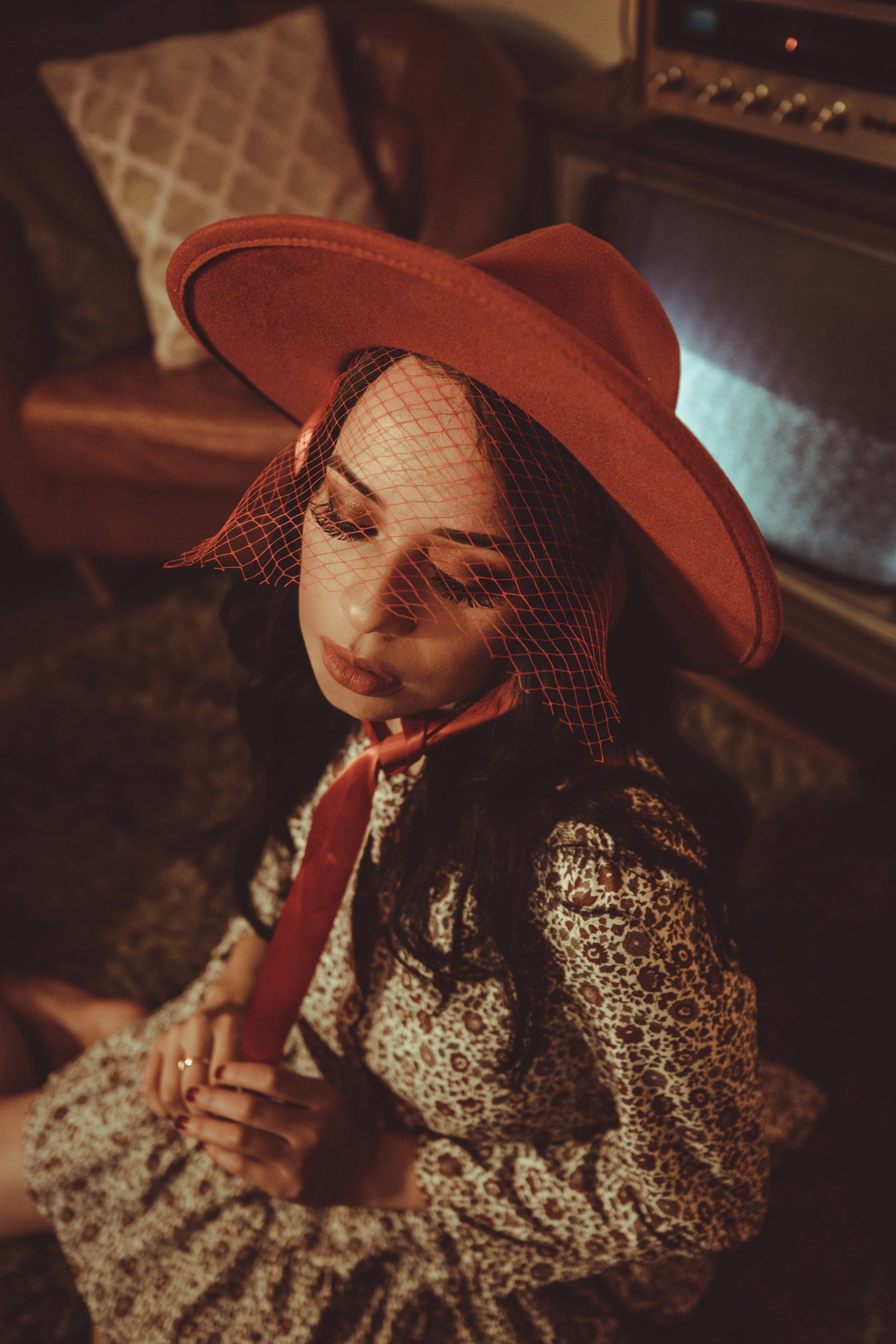 Burnt Orange | Lively Ghosts Veiled Hat