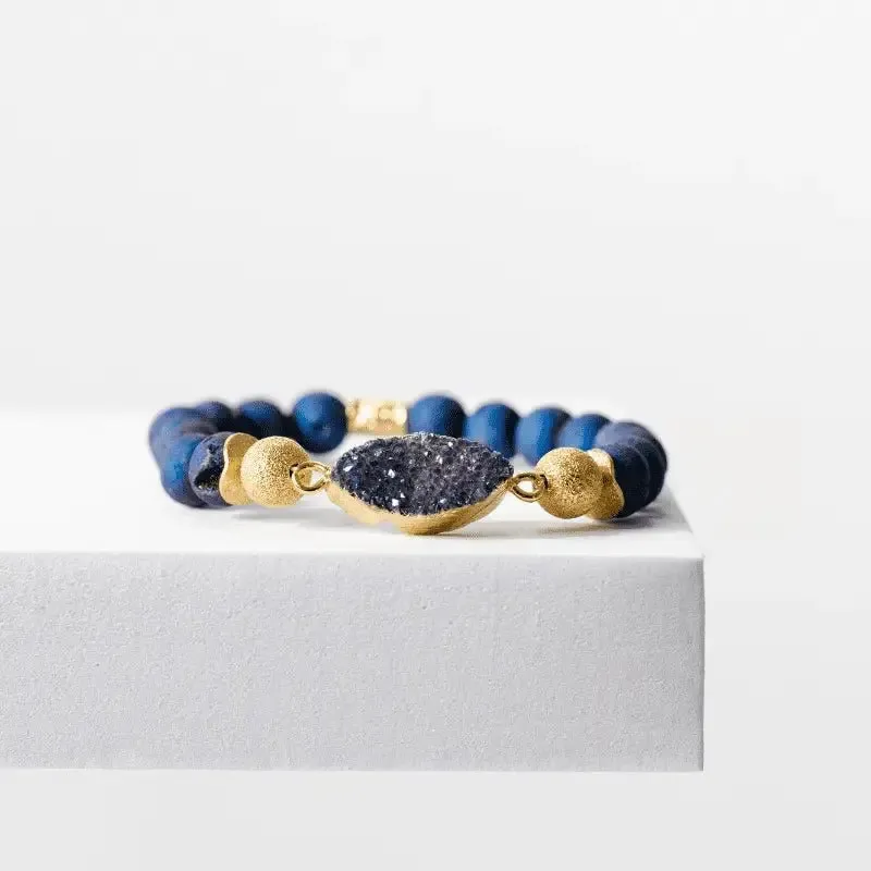 Capri Blue Druzy Stretch Bracelet