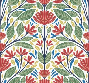 Carmela Folk Floral Wallpaper in Primaries