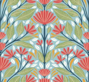 Carmela Folk Floral Wallpaper in Summer Garden