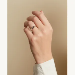 Diamond and Sapphire Tapering Cluster Ring