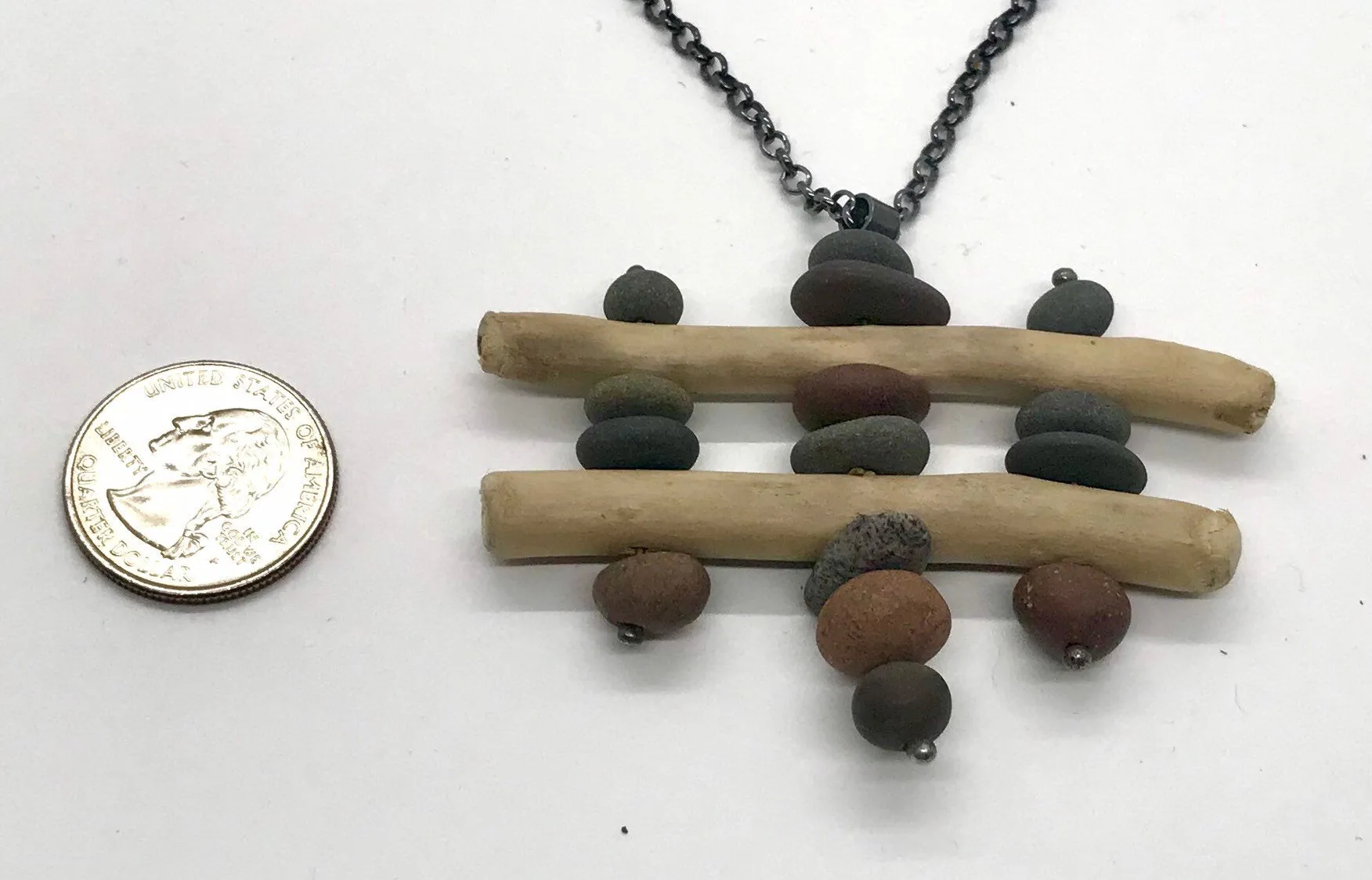 Driftwood and Rock Sculpture Necklace