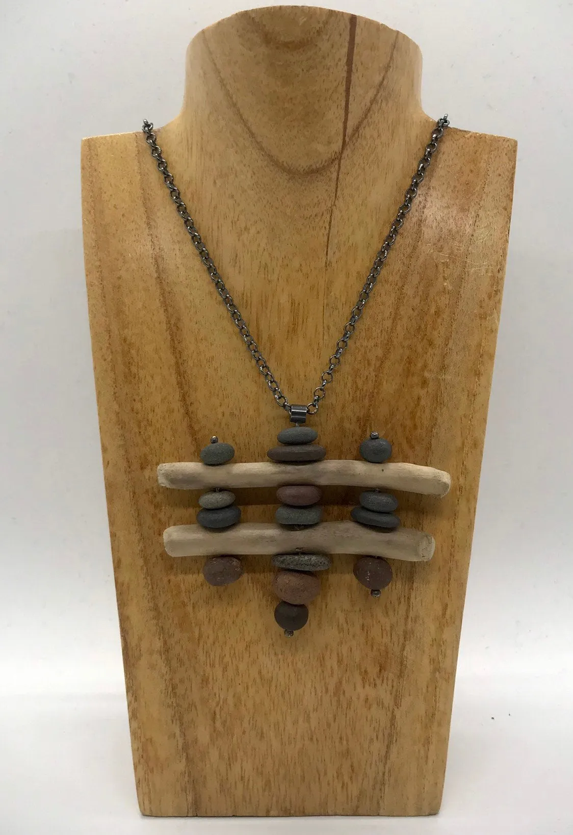 Driftwood and Rock Sculpture Necklace