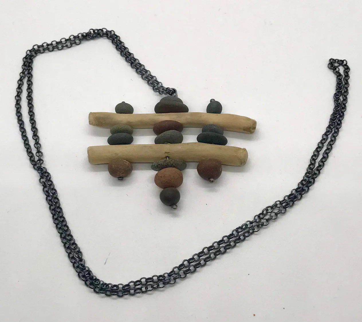 Driftwood and Rock Sculpture Necklace