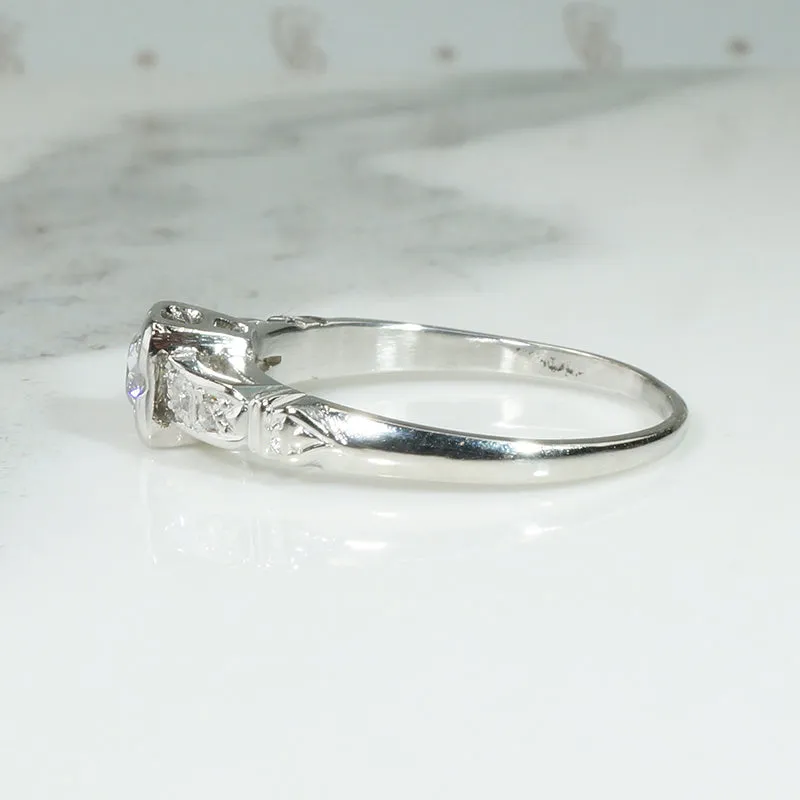 Elegant Old European Cut Diamond & Platinum Engagement Ring