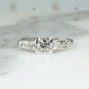 Elegant Old European Cut Diamond & Platinum Engagement Ring