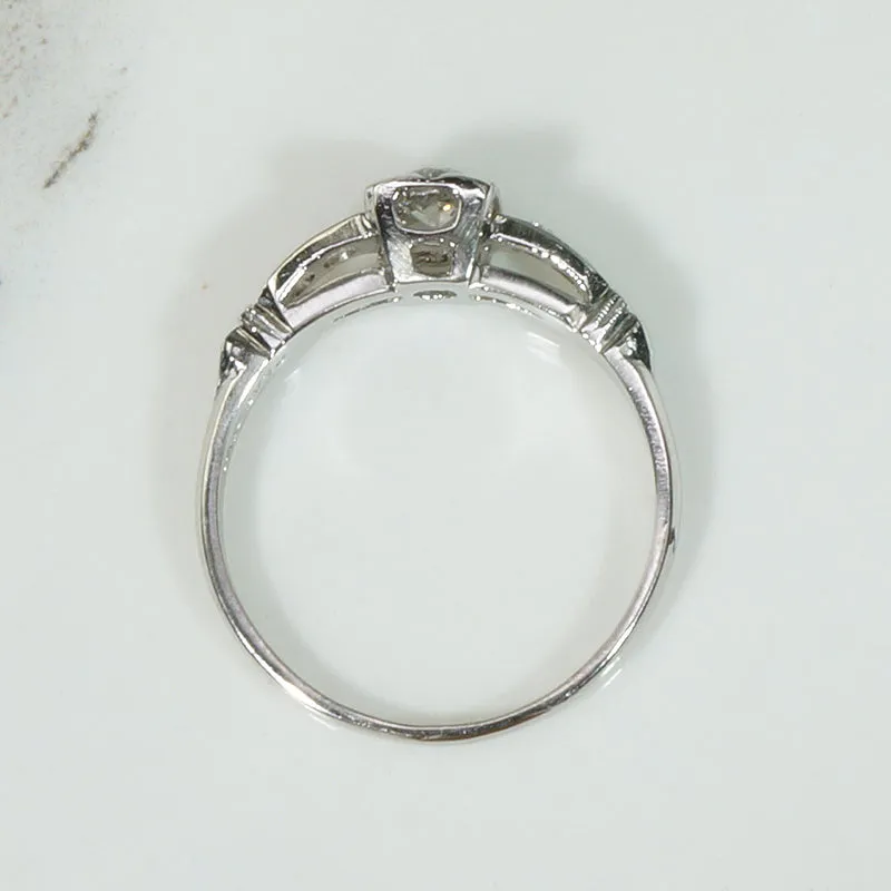 Elegant Old European Cut Diamond & Platinum Engagement Ring