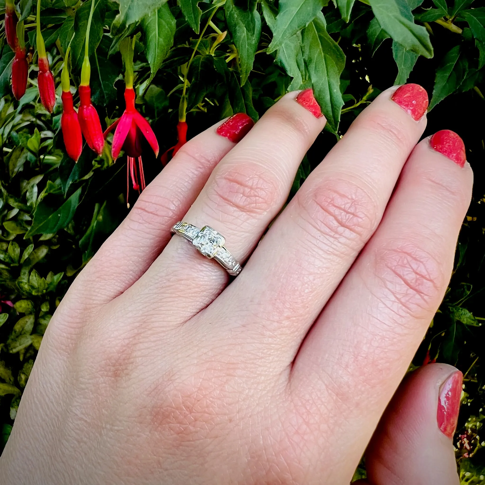 Elegant Old European Cut Diamond & Platinum Engagement Ring