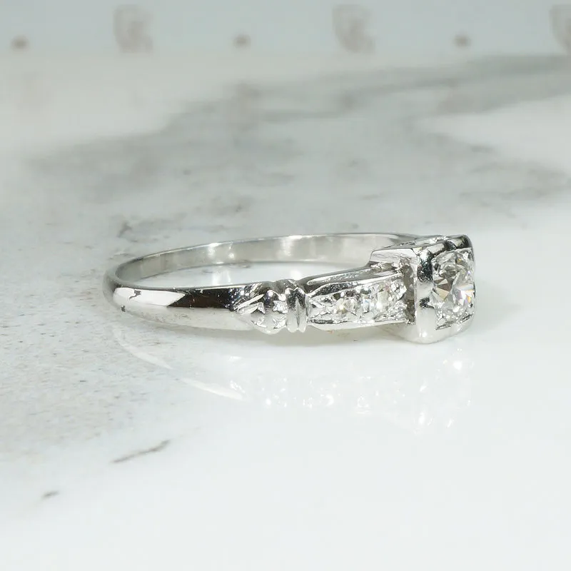 Elegant Old European Cut Diamond & Platinum Engagement Ring