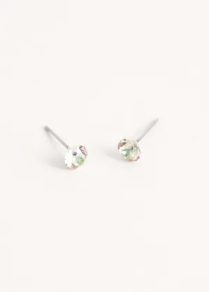 ELSIE CRYSTAL STUD EARRINGS - PALE PINK
