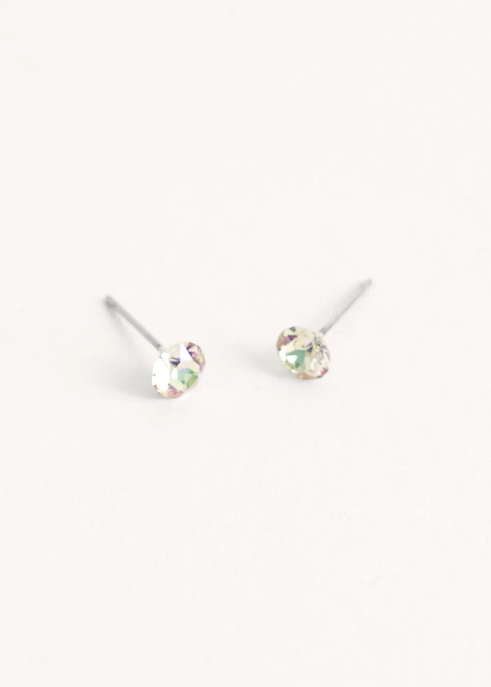 ELSIE CRYSTAL STUD EARRINGS - PALE PINK