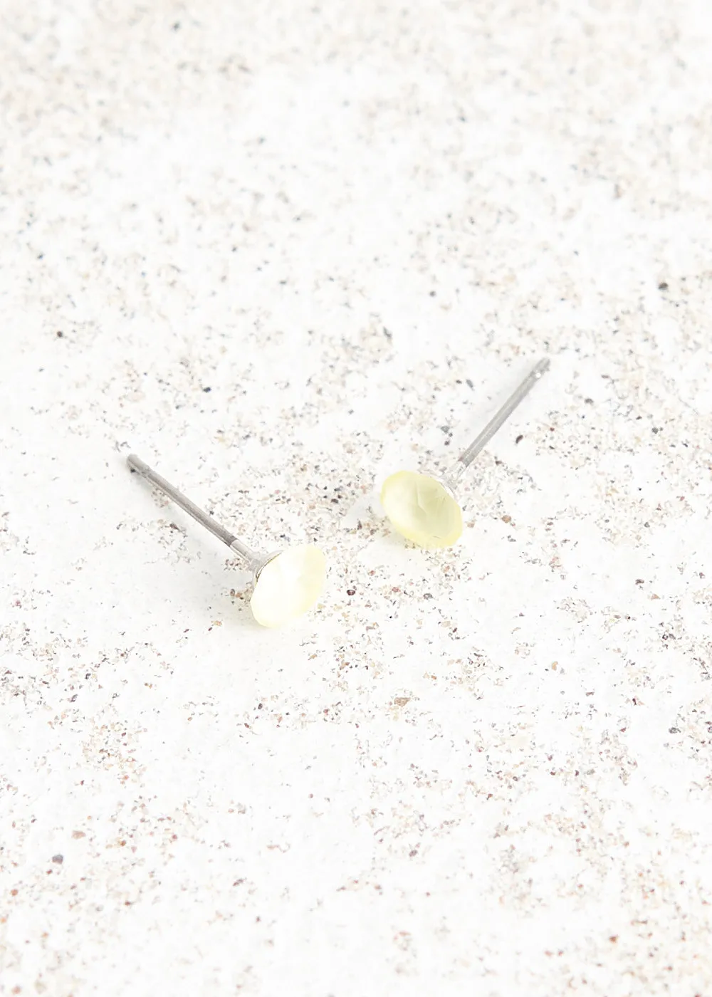 ELSIE CRYSTAL STUD EARRINGS - PALE YELLOW