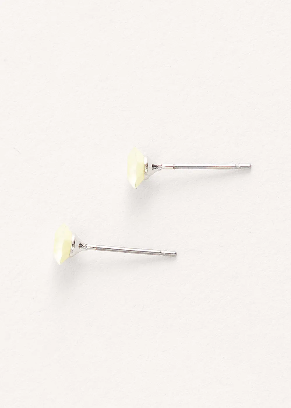 ELSIE CRYSTAL STUD EARRINGS - PALE YELLOW