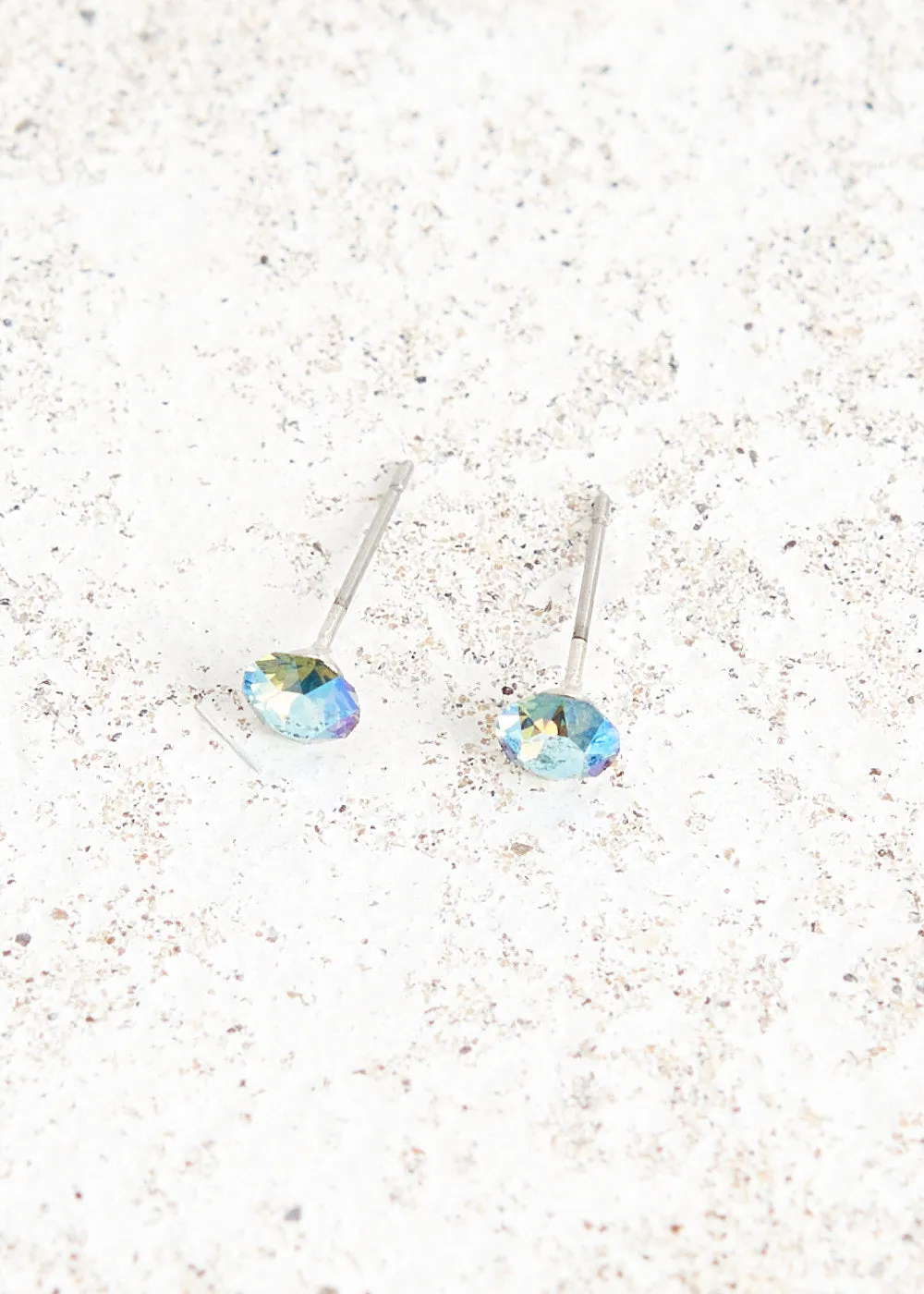 ELSIE CRYSTAL STUD EARRINGS - PEACOCK
