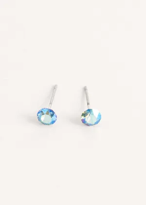 ELSIE CRYSTAL STUD EARRINGS - PEACOCK
