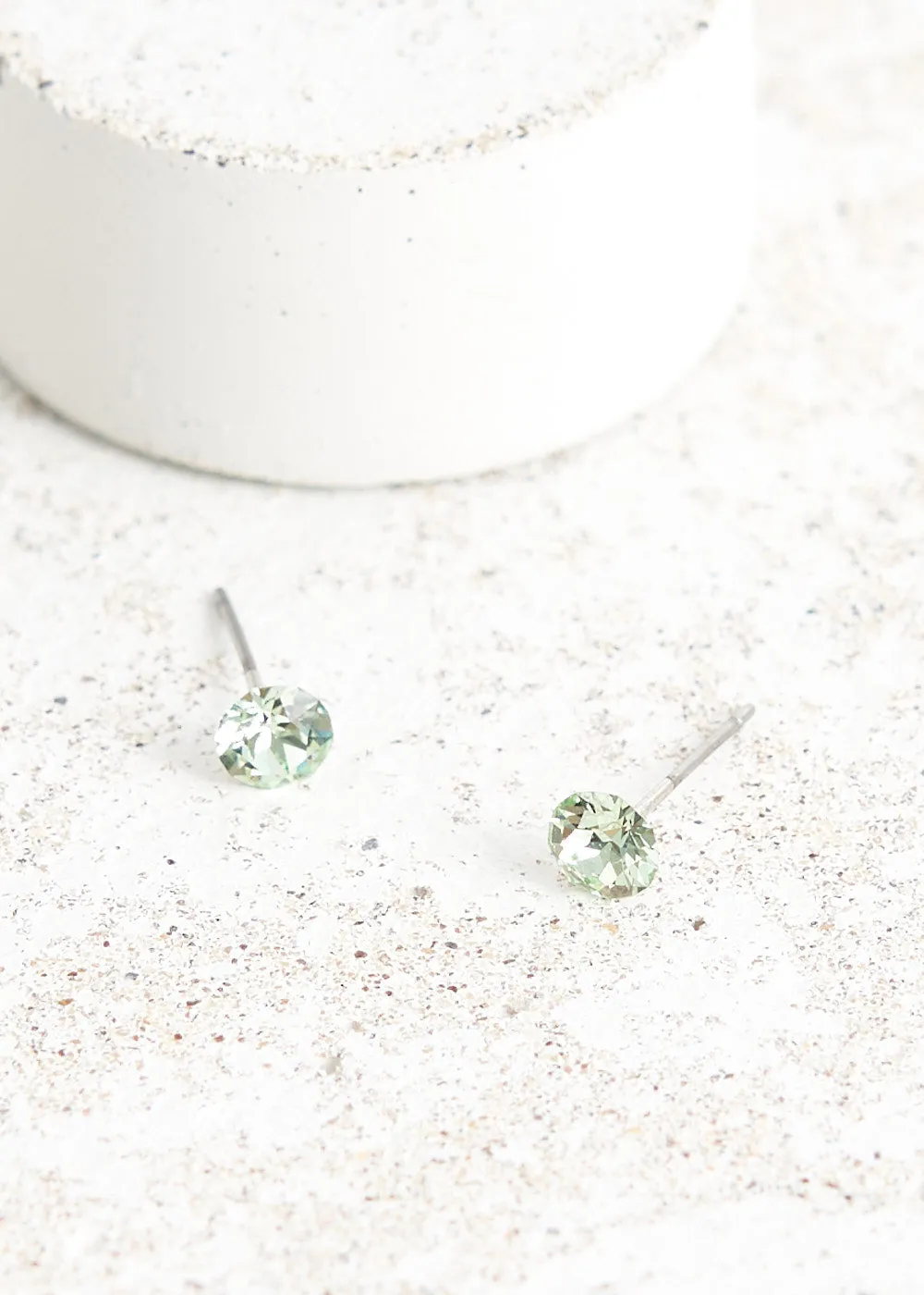 ELSIE CRYSTAL STUD EARRINGS - SAGE