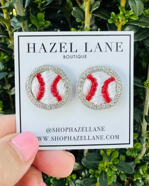Fancy Baseball Earrings