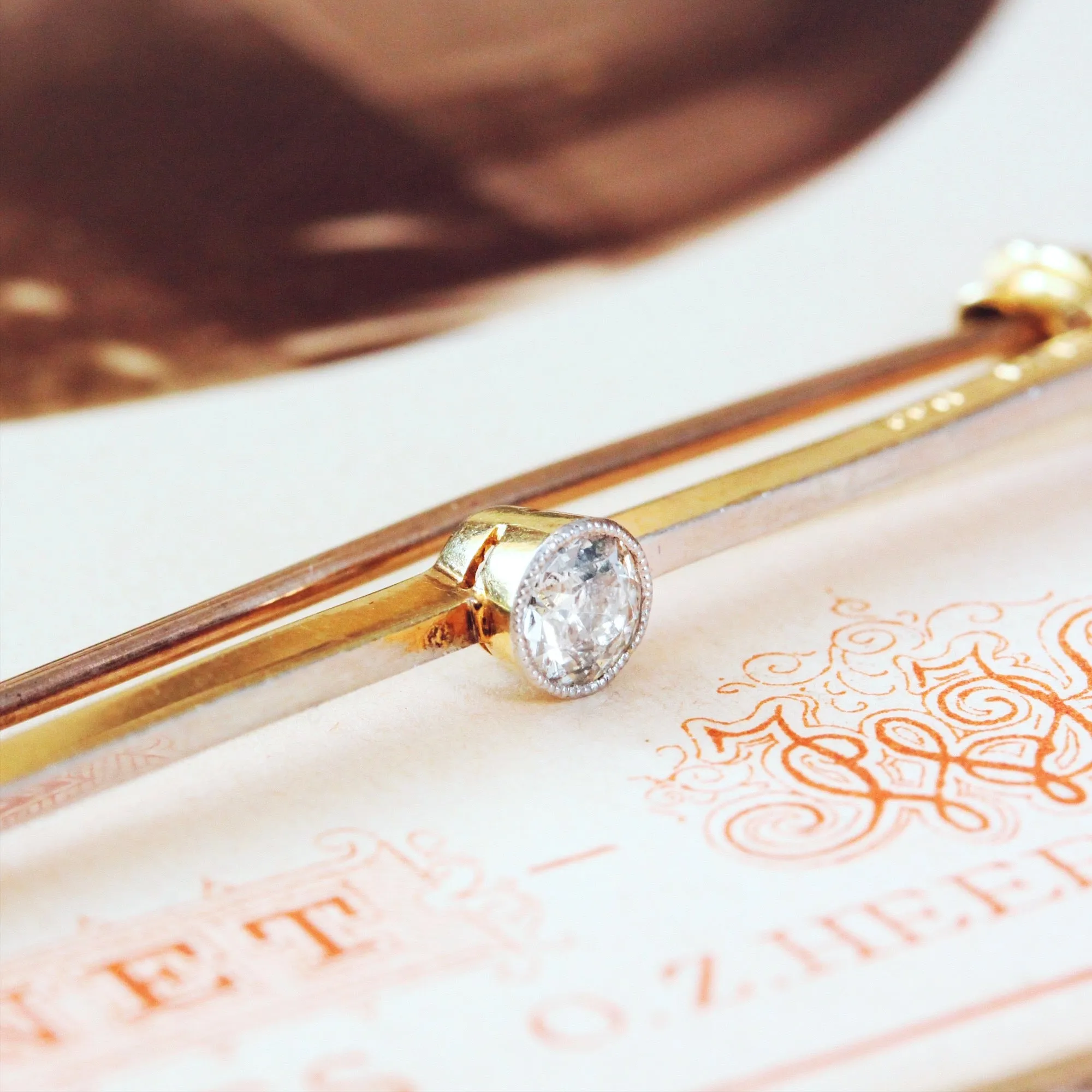 Fine Art Deco Diamond Bar Pin