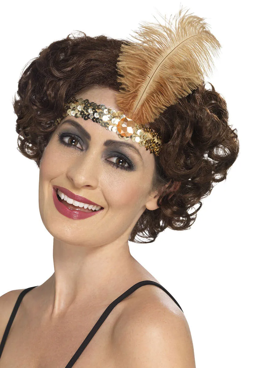 Flapper Headband, Gold